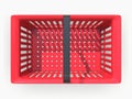 Empty RedÃÂ Plastic Shopping Basket IsolatedÃÂ on White